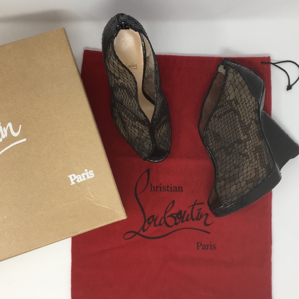 Christian Louboutin Janet 120mm Python Wedge - image 1